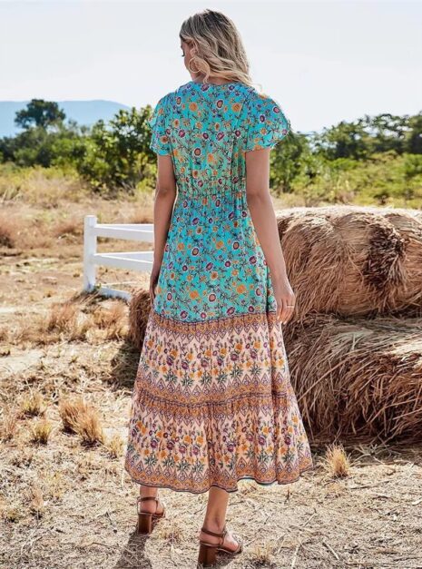 Green Colorful Long Dress (1) Green Colorful Long Dress (1)