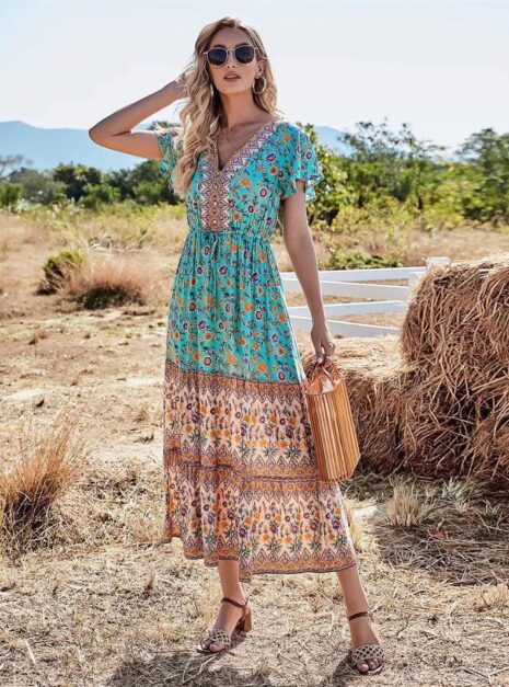 Green Colorful Long Dress (3) Green Colorful Long Dress (3)