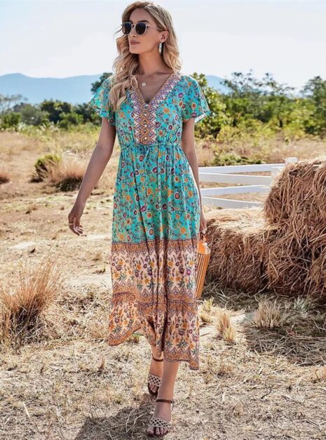 Green Colorful Long Dress (4) Green Colorful Long Dress (4)