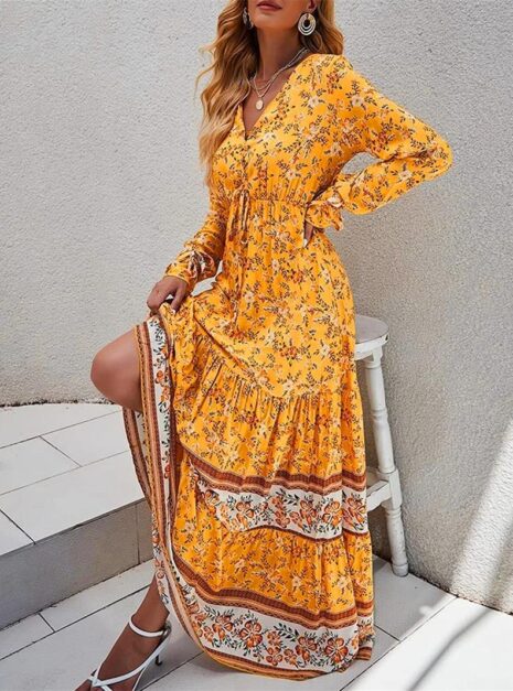 Yellow Long Dress A2 Yellow Long Dress A2