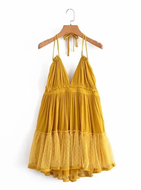 Yellow Short Dress A1 (5) Yellow Short Dress A1 (5)