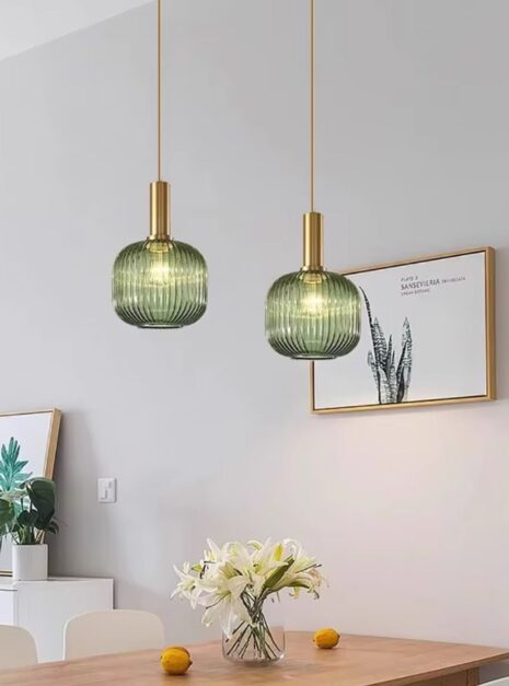 luminaire retro vert
