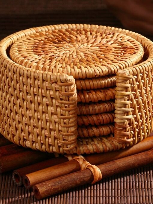 Untersetzer-Set aus Rattan