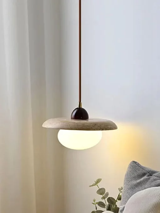 Travertin-Hängeleuchte D25 cm