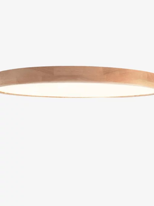 Sehr dünne LED-Deckenleuchte aus Holz in runder Form