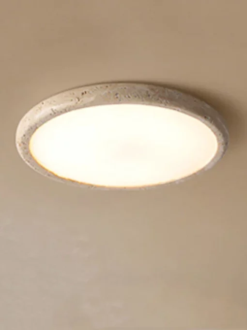 LED-Deckenleuchte (gelbes Licht) aus Travertin D38