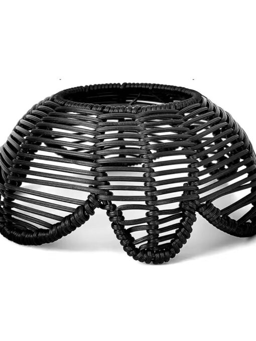 Lampenschirm Naturrattan SCHWARZ D20.5 cm
