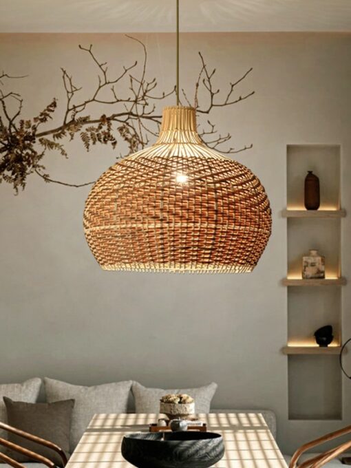 Vintage-Rattan-Hängeleuchte D50 / D60