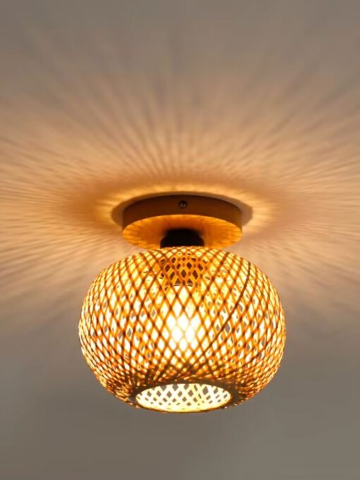 Deckenleuchte aus Rattan Glocke D20 cm