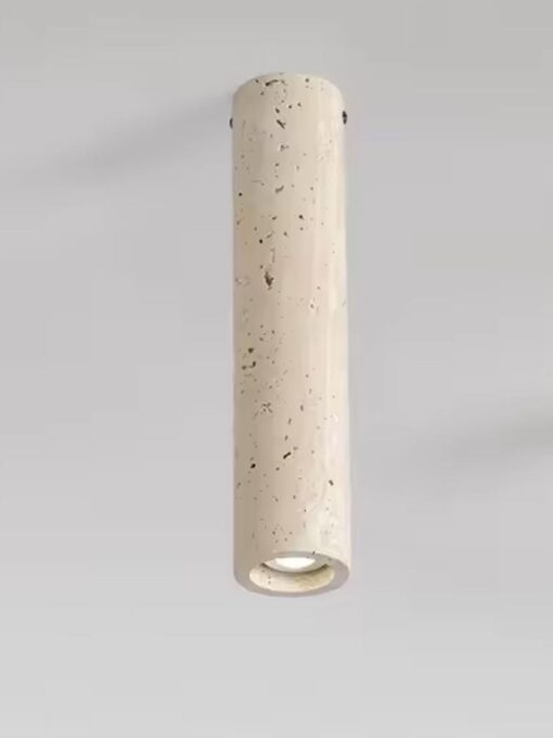 Zylindrische Deckenleuchte aus natürlichem Travertin (groß) D6.5 cm