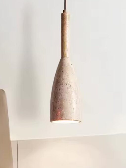 Hängeleuchte aus natürlichem Travertin D10 cm