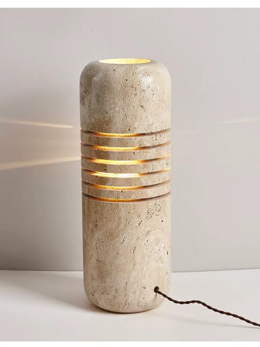 Tischlampe aus Travertin Design H50 cm
