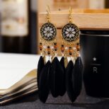 Black Feather Earrings