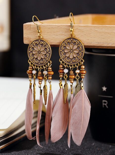 Pink Feather Earrings Pink Feather Earrings