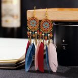 Colorful Feather Earrings