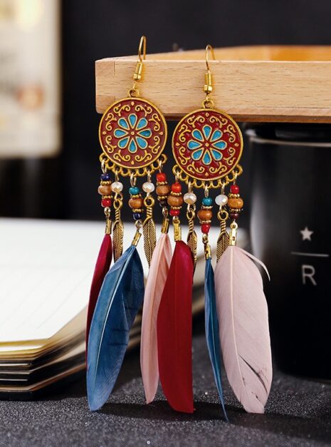 Colorful Feather Earrings Colorful Feather Earrings